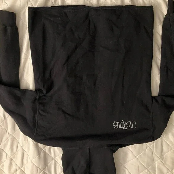 Uvsailles Riot Hoodie Men's Small Black White Graphic Pullover Streetwear - Picture 2 of 2